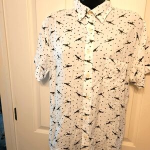 RJ&C Dinosaur Cotton Button Down Short Sleeve